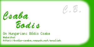 csaba bodis business card